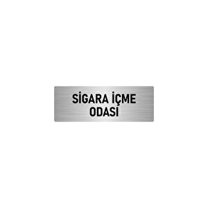 Metal Yönlendirme Levhası, Departman Kapı İsimliği Sigara İçme Odası 5x20 Cm Gümüş Renk