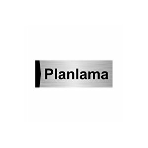 Planlama 7x20cm Gümüş Renk Metal Yönlendirme Levhası