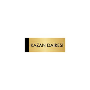 Metal Yönlendirme Levhası, Departman Kapı Isimliği Kazan Dairesi 5x20 Cm Altın Renk
