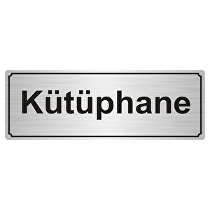 Kütüphane Yönlendi̇rme Levhasi 10cmx20cm Gümüş Renk Metal