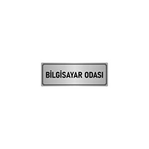 Metal Yönlendirme Levhası, Departman Kapı İsimliği Bilgisayar Odası 5x20 Cm Gümüş Renk