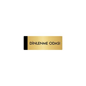 Metal Yönlendirme Levhası, Departman Kapı Isimliği Dinlenme Odası 10x20 Cm Altın Renk