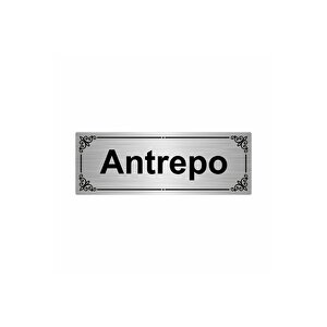 Antrepo 7x20cm Gümüş Renk Metal Yönlendirme Levhası