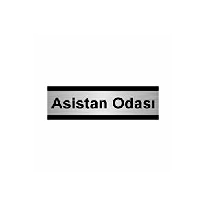 Asistan Odası 5x20cm Gümüş Renk Metal Yönlendirme Levhası