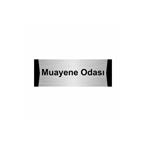 Muayene Odası 10x20cm Gümüş Renk Metal Yönlendirme Levhası