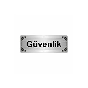 Güvenlik 7x20cm Gümüş Renk Metal Yönlendirme Levhası