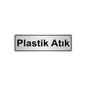 Plasti̇k Atik Yönlendi̇rme Levhasi 10cmx20cm Gümüş Renk Metal