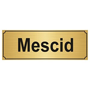 Mesci̇d Yönlendi̇rme Levhasi 7cmx20cm Altin Renk Metal