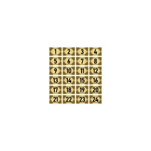 Metal Kapı Masa Dolap Numara Levhası 5x7cm Altın Renk 24 Adet (1…24)