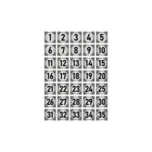 Metal Kapı Masa Dolap Numara Levhası 5x5cm Gümüş Renk 35 Adet (1…35)