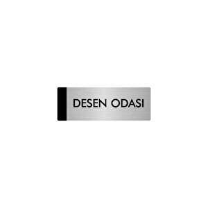 Metal Yönlendirme Levhası, Departman Kapı Isimliği Desen Odası 7x20 Cm Gümüş Renk
