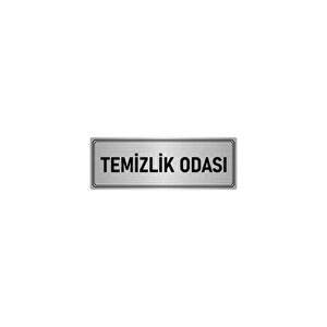 Metal Yönlendirme Levhası, Departman Kapı İsimliği Temizlik Odası 5x20 Cm Gümüş Renk