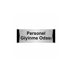 Personel Giyinme Odası 5x20cm Gümüş Renk Metal Yönlendirme Levhası