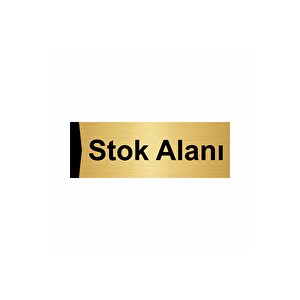 Stok Alanı 5x20cm Altın Renk Metal Yönlendirme Levhası