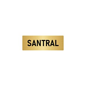 Metal Yönlendirme Levhası, Departman Kapı İsimliği Santral 7x20 Cm Altın Renk