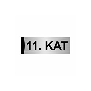 11.kat 5x20cm Gümüş Renk Metal Yönlendirme Levhası