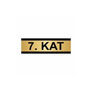 7. Kat 10x20cm Altın Renk Metal Yönlendirme Levhası
