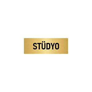 Metal Yönlendirme Levhası, Departman Kapı İsimliği Stüdyo 10x20 Cm Altın Renk