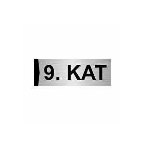 9.kat 7x20cm Gümüş Renk Metal Yönlendirme Levhası