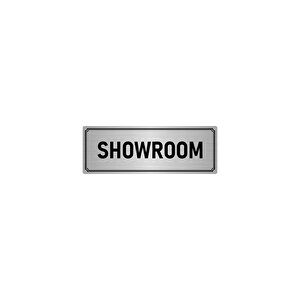 Metal Yönlendirme Levhası, Departman Kapı İsimliği Showroom 5x20 Cm Gümüş Renk