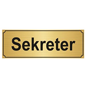 Sekreter Yönlendi̇rme Levhasi 10cmx20cm Altin Renk Metal