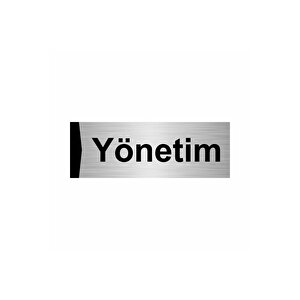 Yönetim 7x20cm Gümüş Renk Metal Yönlendirme Levhası
