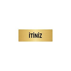 Metal Yönlendirme Levhası, Departman Kapı İsimliği İtiniz 5x20 Cm Altın Renk