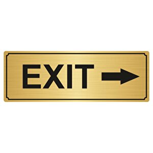 Exit Yönlendi̇rme Levhasi 10cmx20cm Altin Renk Metal
