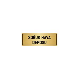 Metal Yönlendirme Levhası, Departman Kapı İsimliği Soğuk Hava Deposu 10x20 Cm Altın Renk