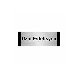 Uzm Estetisyen 10x20cm Gümüş Renk Metal Yönlendirme Levhası
