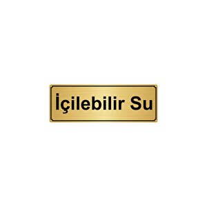 İçi̇lebi̇li̇r Su Yönlendi̇rme Levhasi 7cmx20cm Altin Renk Metal