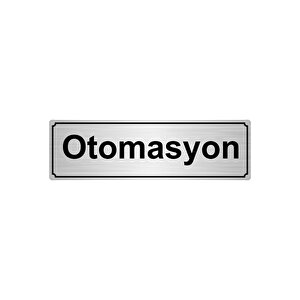Otomasyon Yönlendi̇rme Levhasi 10cmx20cm Gümüş Renk Metal