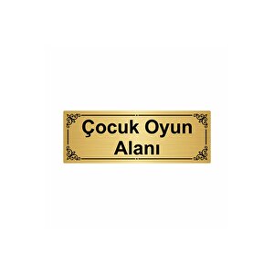 Çocuk Oyun Alanı 7x20cm Altın Renk Metal Yönlendirme Levhası