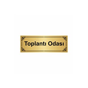Toplantı Odası 7x20cm Altın Renk Metal Yönlendirme Levhası