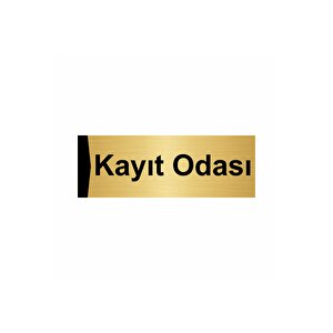 Kayıt Odası 5x20cm Altın Renk Metal Yönlendirme Levhası