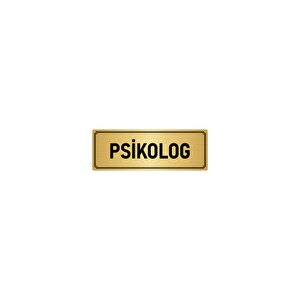 Metal Yönlendirme Levhası, Departman Kapı İsimliği Psikolog 5x20 Cm Altın Renk