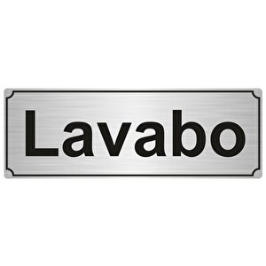 Lavabo Yönlendi̇rme Levhasi 10cmx20cm Gümüş Renk Metal