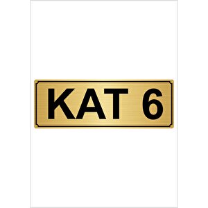 Kat 6  10cmx20cm Metal Yönlendirme Levhası Altın Renk