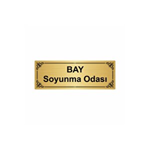 Bay Soyunma Odası 7x20cm Altın Renk Metal Yönlendirme Levhası