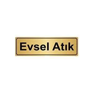 Evsel Atik Yönlendi̇rme Levhasi 7cmx20cm Altin Renk Metal