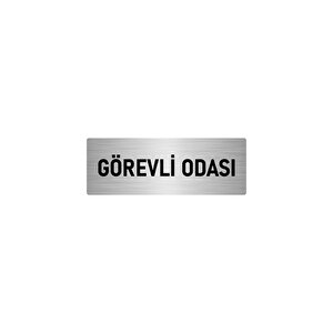 Metal Yönlendirme Levhası, Departman Kapı İsimliği Görevli Odası 5x20 Cm Gümüş Renk