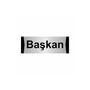 Başkan 5x20cm Gümüş Renk Metal Yönlendirme Levhası