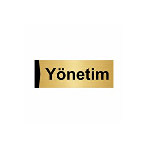 Yönetim 10x20cm Altın Renk Metal Yönlendirme Levhası