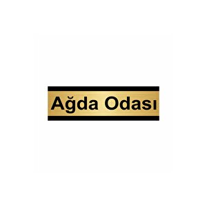 Ağda Odası 10x20cm Altın Renk Metal Yönlendirme Levhası