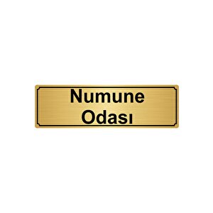 Numune Odasi Yönlendi̇rme Levhasi 10cmx20cm Altin Renk Metal