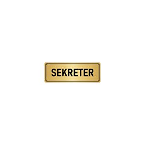 Metal Yönlendirme Levhası, Departman Kapı İsimliği Sekreter 10x20 Cm Altın Renk