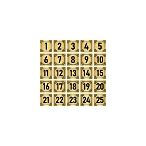 Metal Kapı Masa Dolap Numara Levhası 3,5x3,5cm Altın Renk 25 Adet (1…25)