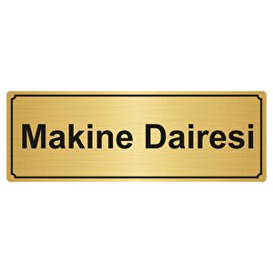 Maki̇ne Dai̇resi̇ Yönlendi̇rme Levhasi 10cmx20cm Altin Renk Metal