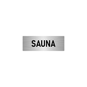 Metal Yönlendirme Levhası, Departman Kapı İsimliği Sauna 10x20 Cm Gümüş Renk