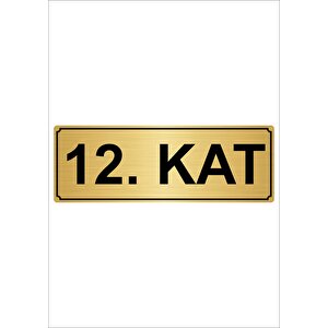 12.kat  5cmx20cm Metal Yönlendirme Levhası Altın Renk